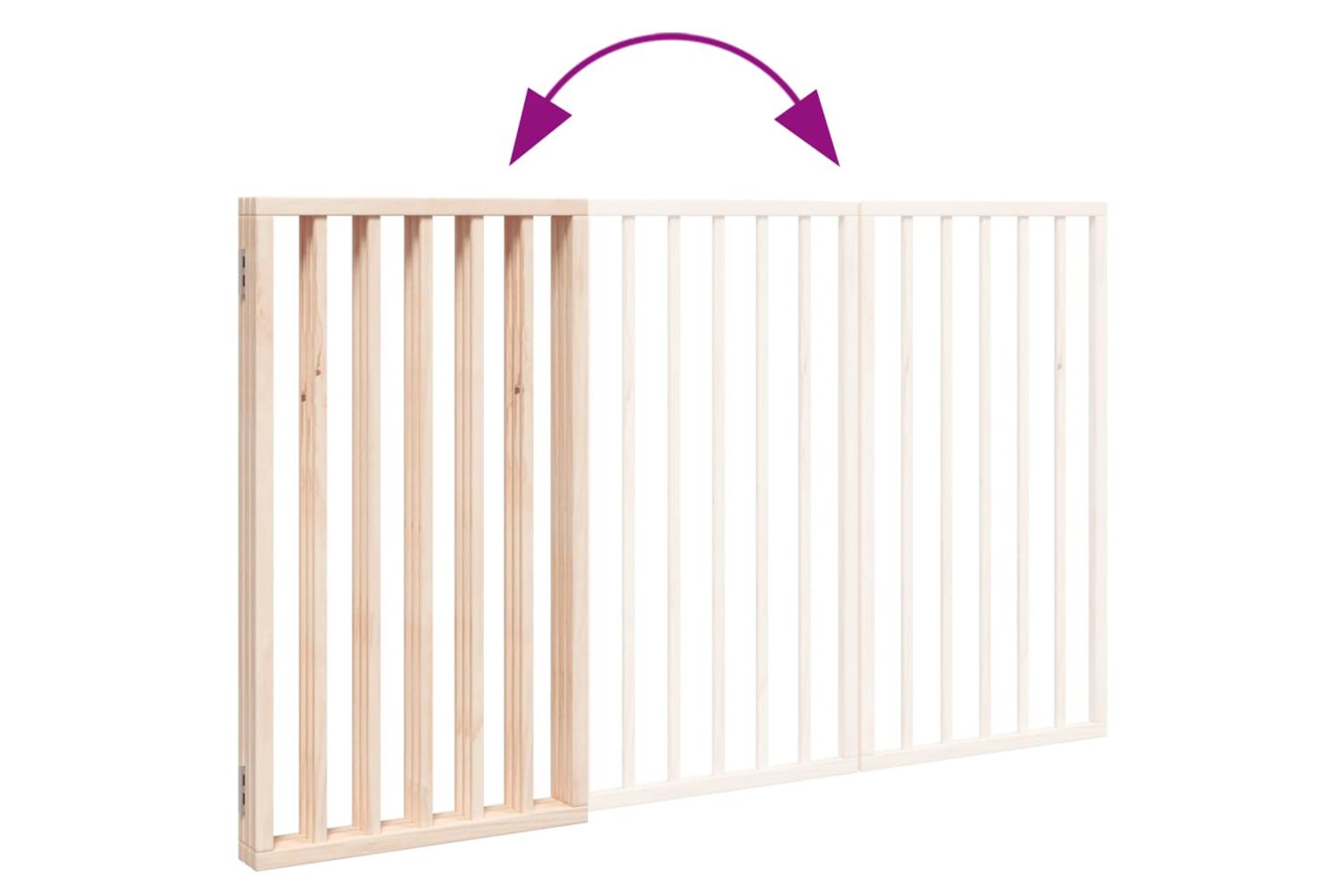 Vidaxl Dog Gate Foldable 3 Panels 150 Cm Poplar Wood-7