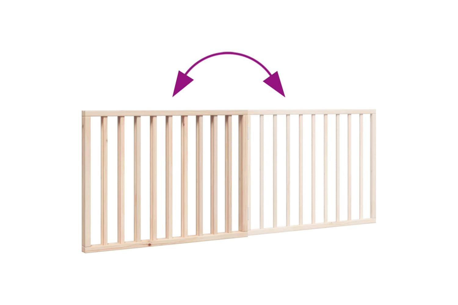 Vidaxl Dog Gate Foldable 2 Panels 160 Cm Poplar Wood-7