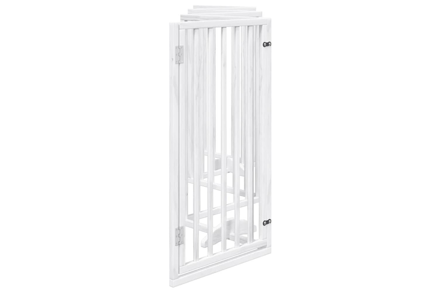 Vidaxl Dog Gate With Door Foldable 6 Panels White 300 Cm Poplar Wood-5