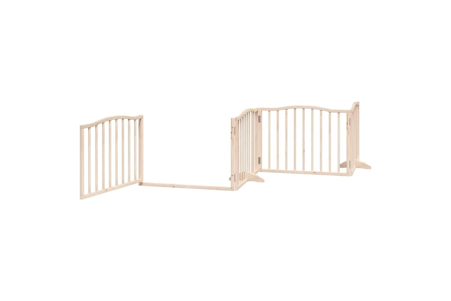 Vidaxl Dog Gate With Door Foldable 10 Panels 800 Cm Poplar Wood-5