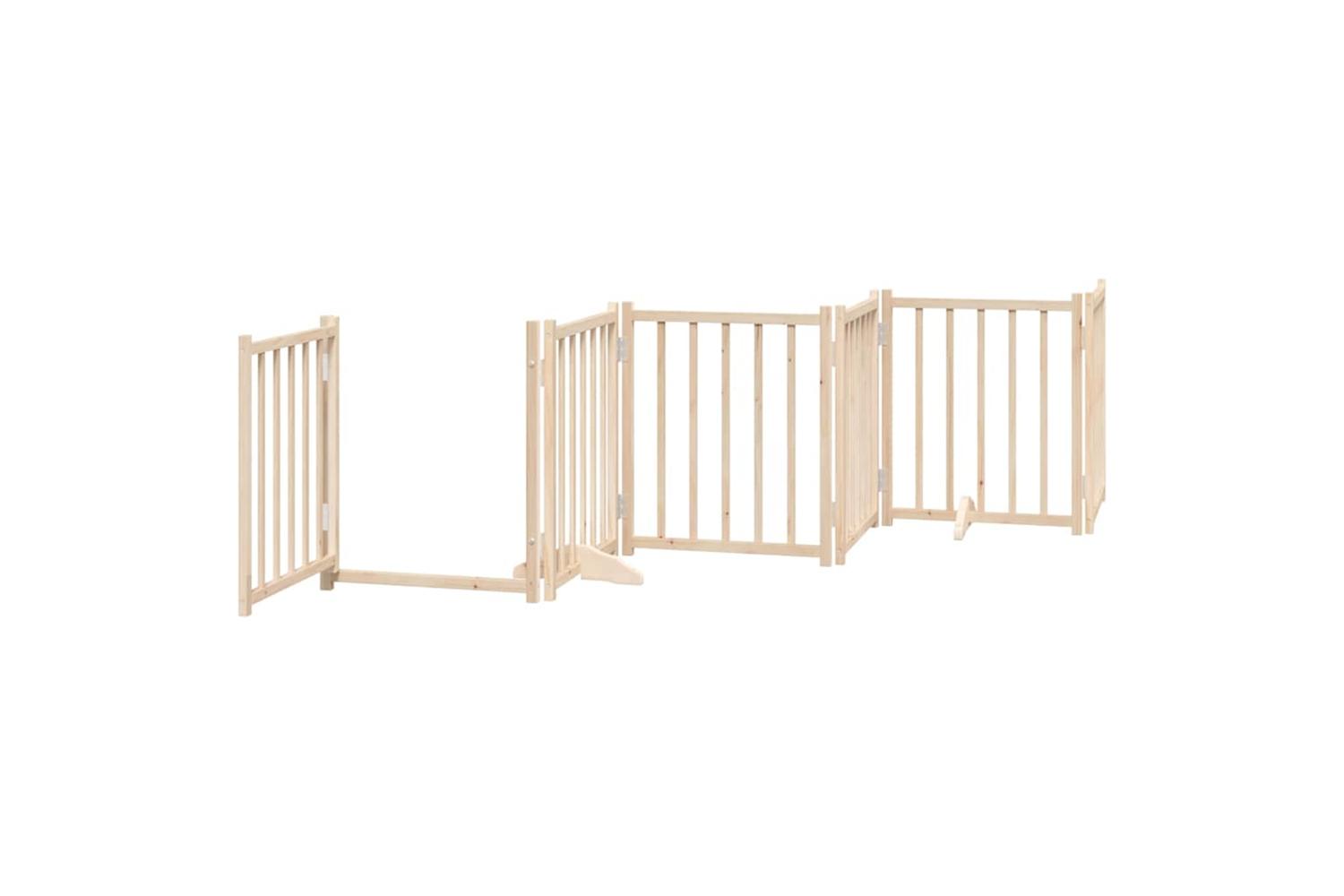 Vidaxl Dog Gate With Door Foldable 12 Panels 600 Cm Poplar Wood-5