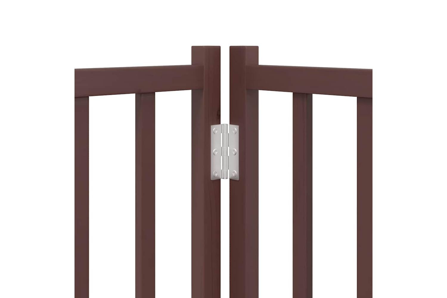 Vidaxl Dog Gate With Door Foldable 12 Panels Brown 600 Cm Poplar Wood-9