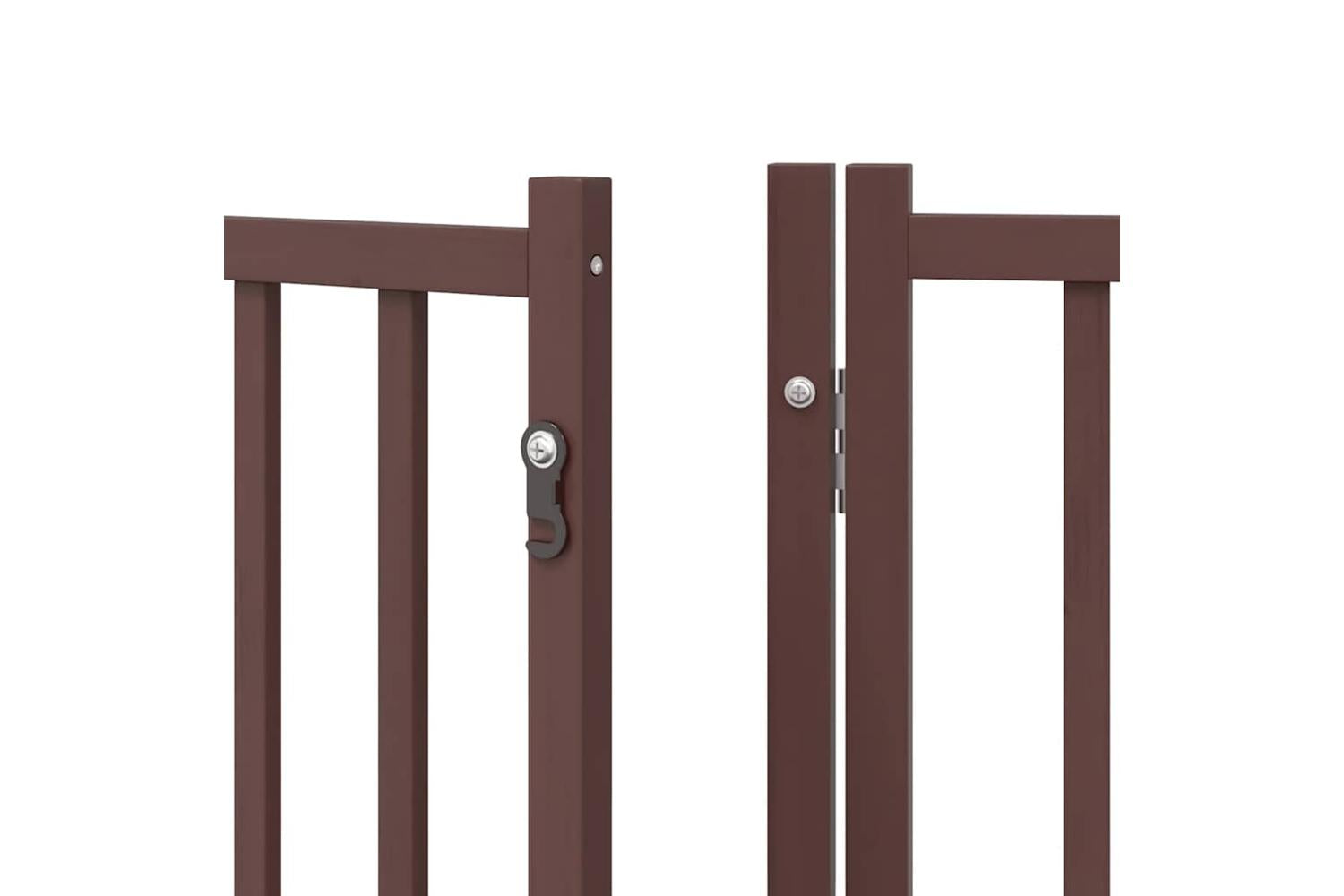 Vidaxl Dog Gate With Door Foldable 12 Panels Brown 600 Cm Poplar Wood-10