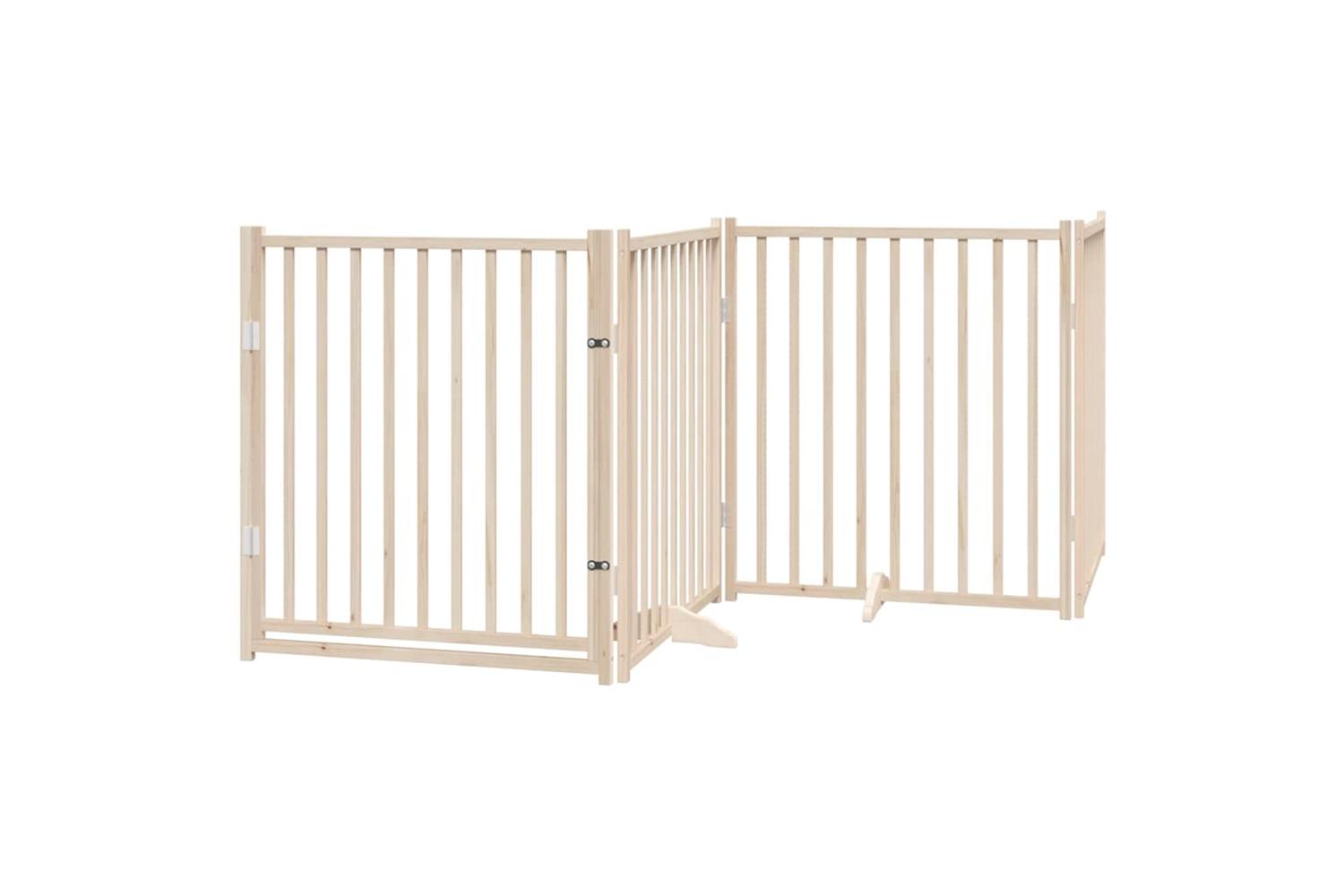 Vidaxl Dog Gate With Door Foldable 12 Panels 960 Cm Poplar Wood-4