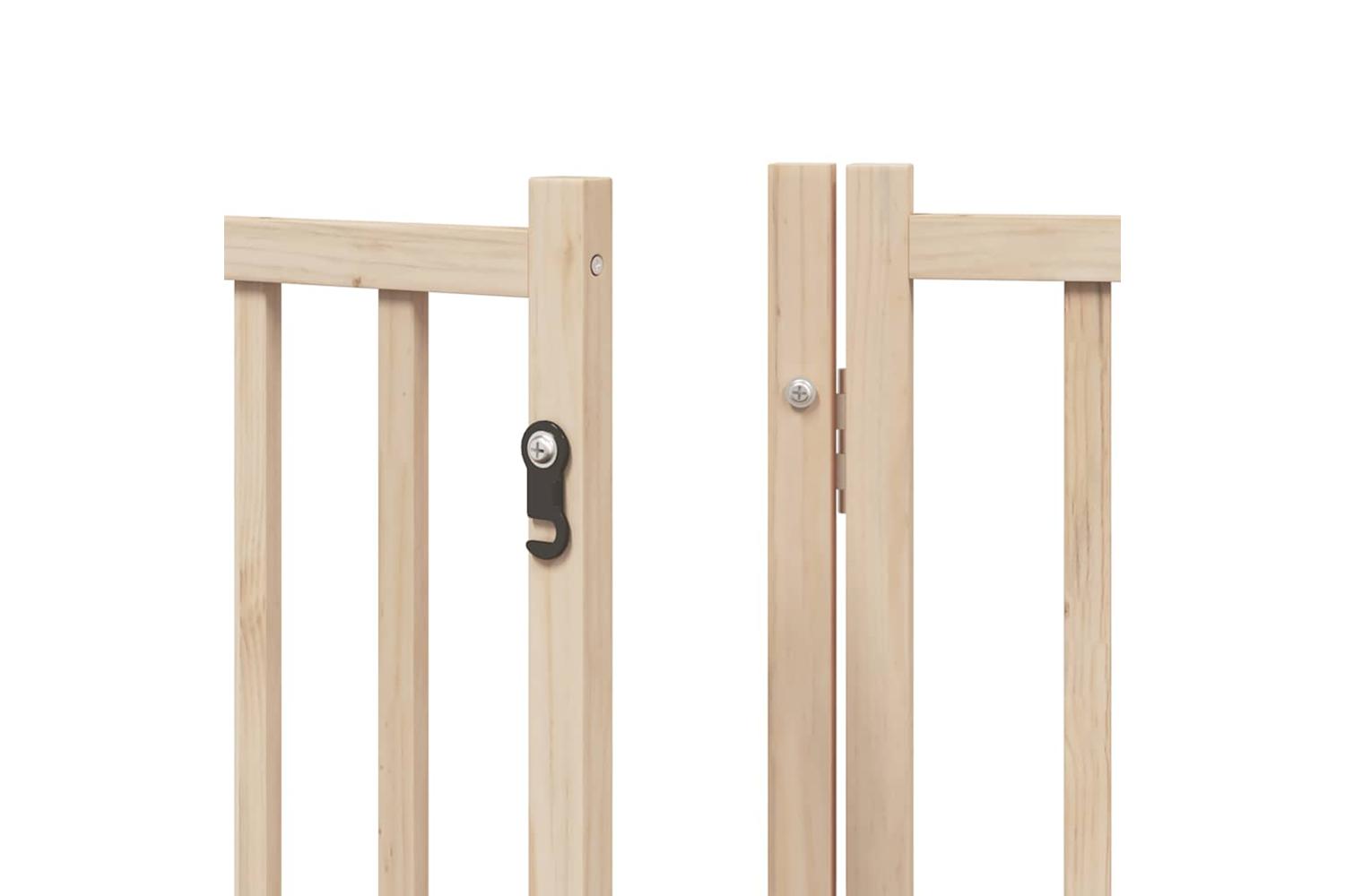 Vidaxl Dog Gate With Door Foldable 12 Panels 960 Cm Poplar Wood-10
