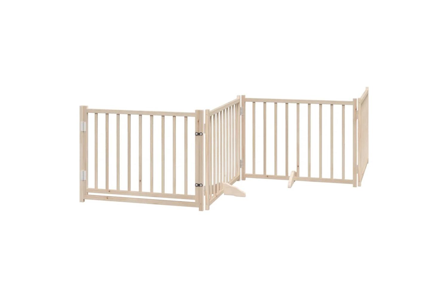 Vidaxl Dog Gate With Door Foldable 10 Panels 800 Cm Poplar Wood-4