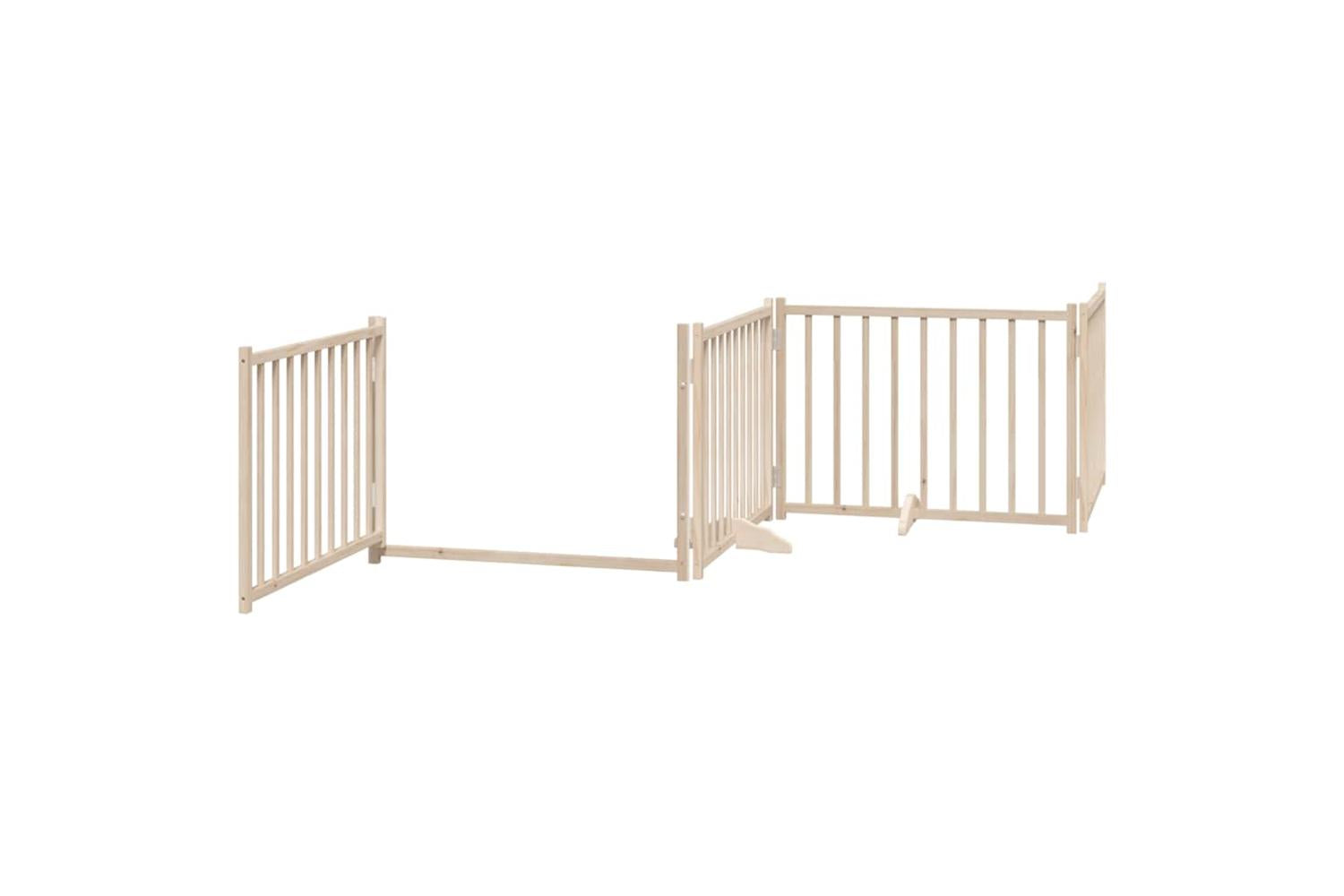 Vidaxl Dog Gate With Door Foldable 10 Panels 800 Cm Poplar Wood-5
