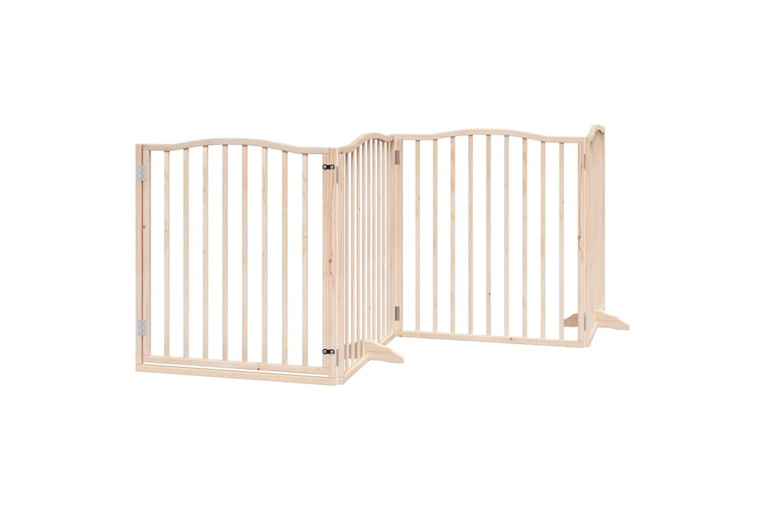 Vidaxl Dog Gate With Door Foldable 6 Panels 480 Cm Poplar Wood-4