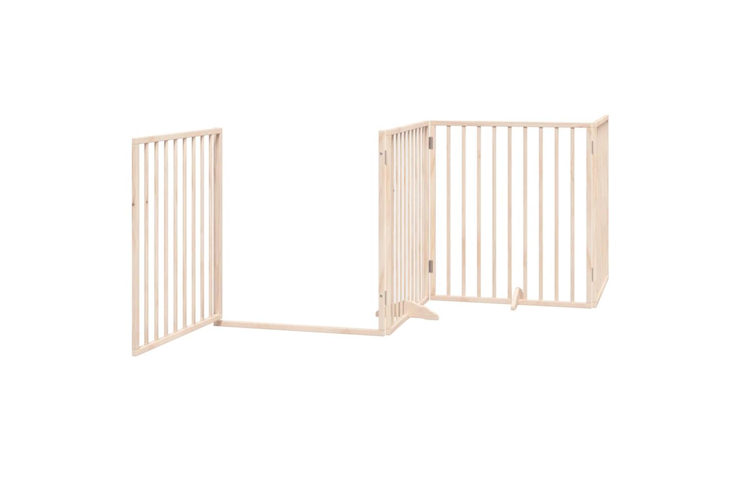Vidaxl Dog Gate With Door Foldable 6 Panels 480 Cm Poplar Wood-4