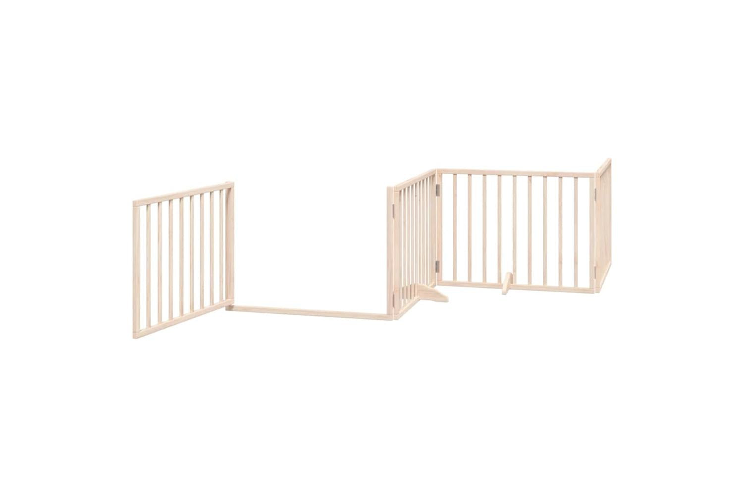 Vidaxl Dog Gate With Door Foldable 10 Panels 800 Cm Poplar Wood-4