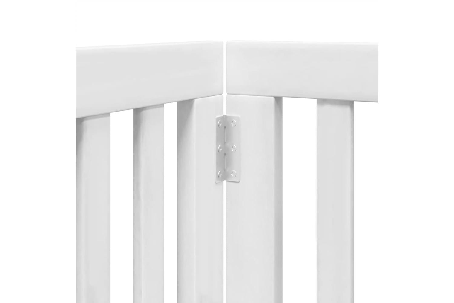 Vidaxl Dog Gate With Door Foldable 9 Panels White 450 Cm Poplar Wood-8