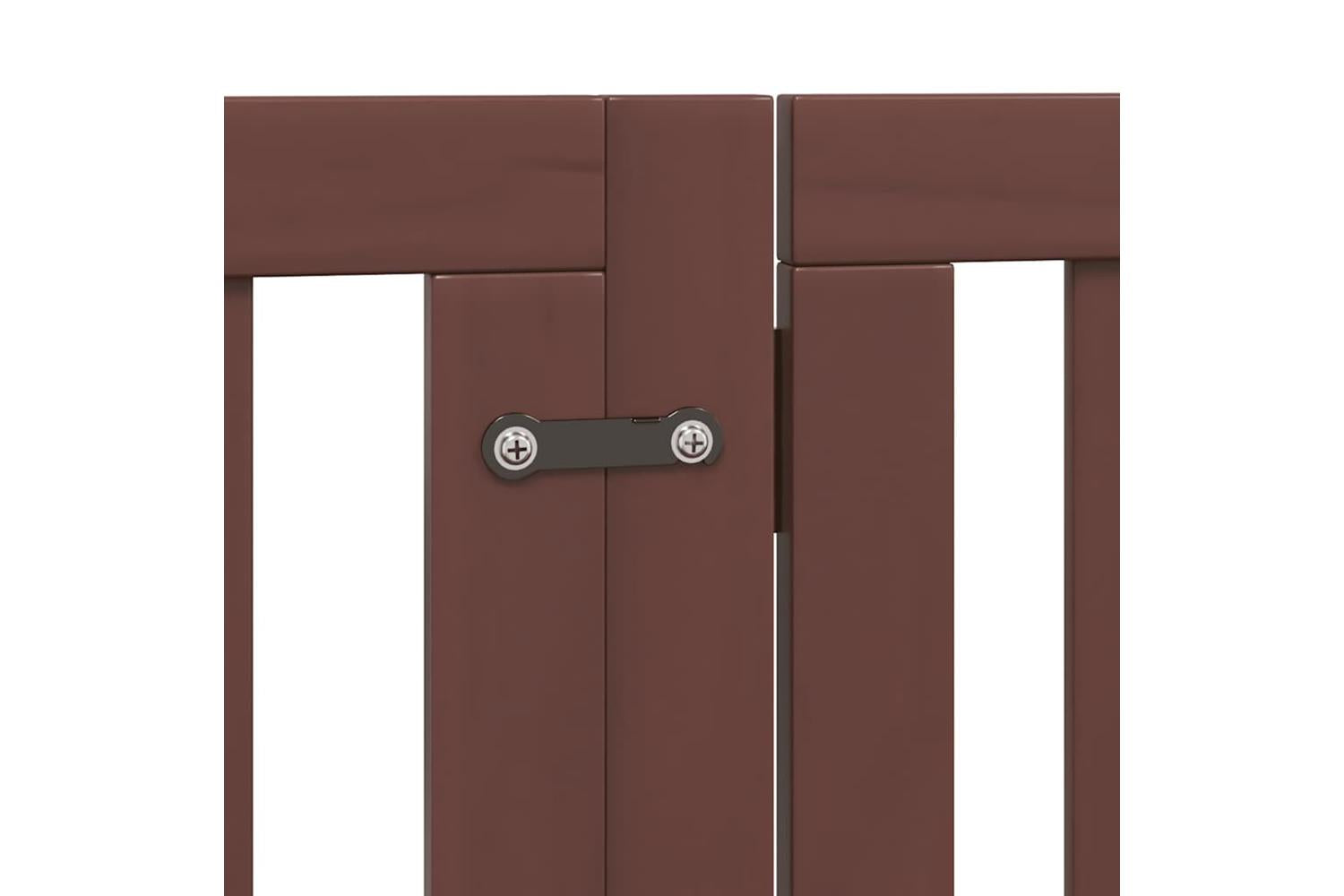 Vidaxl Dog Gate With Door Foldable 15 Panels Brown 750 Cm Poplar Wood-7