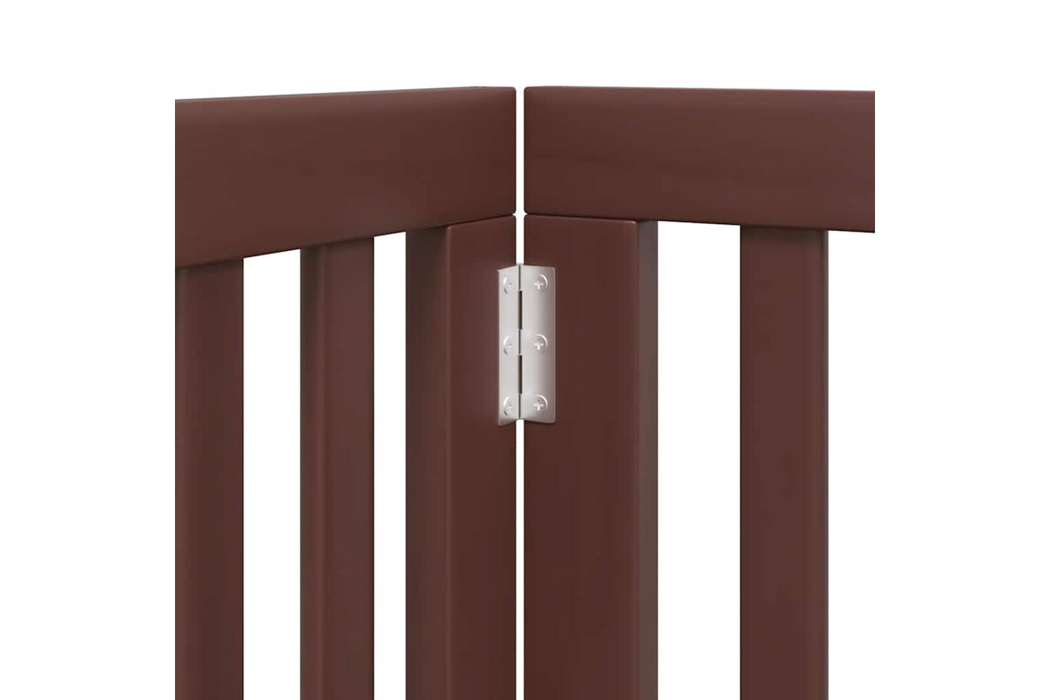 Vidaxl Dog Gate With Door Foldable 15 Panels Brown 750 Cm Poplar Wood-8