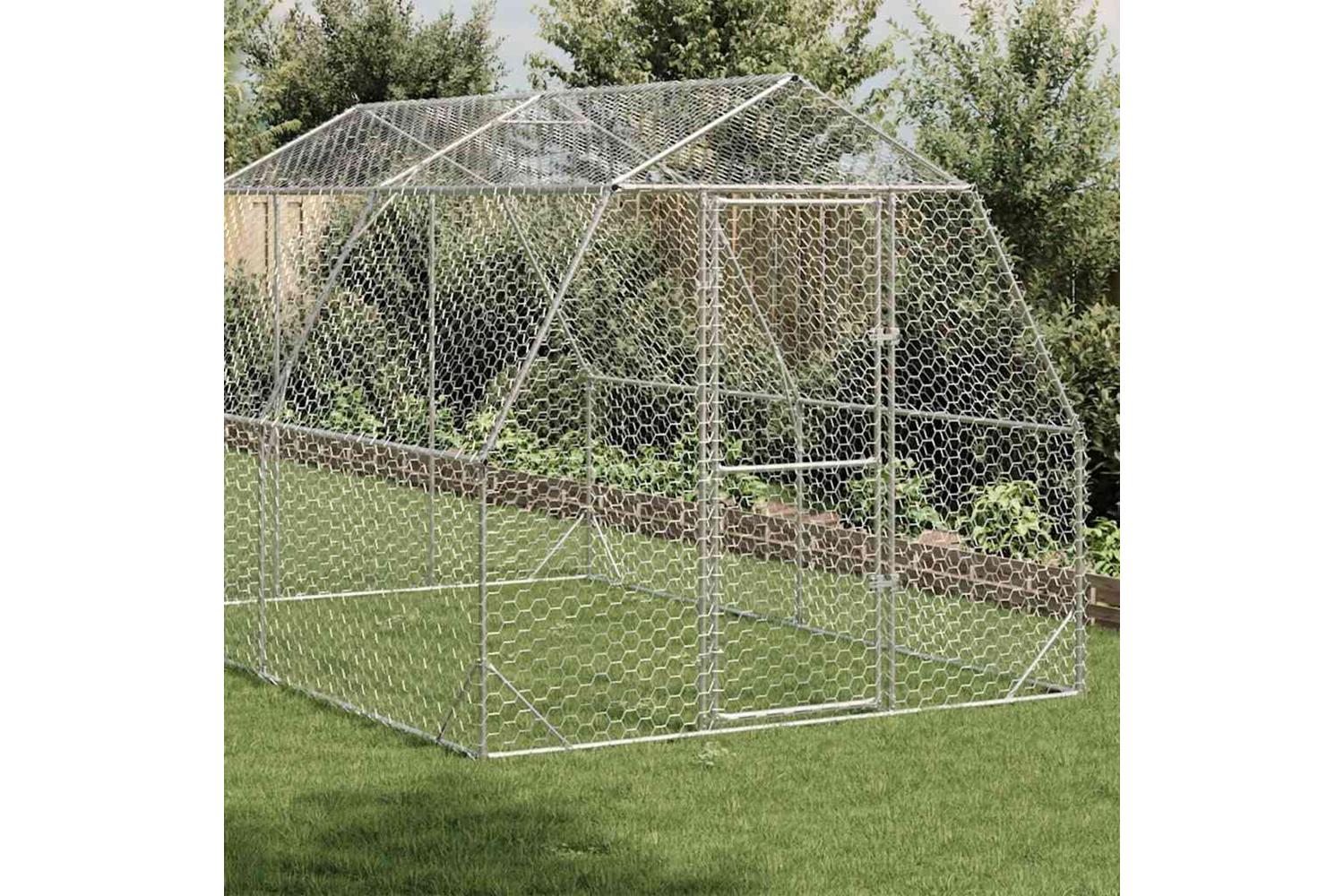 Vidaxl Chicken Run 25x4x225 M Galvanised Steel-2