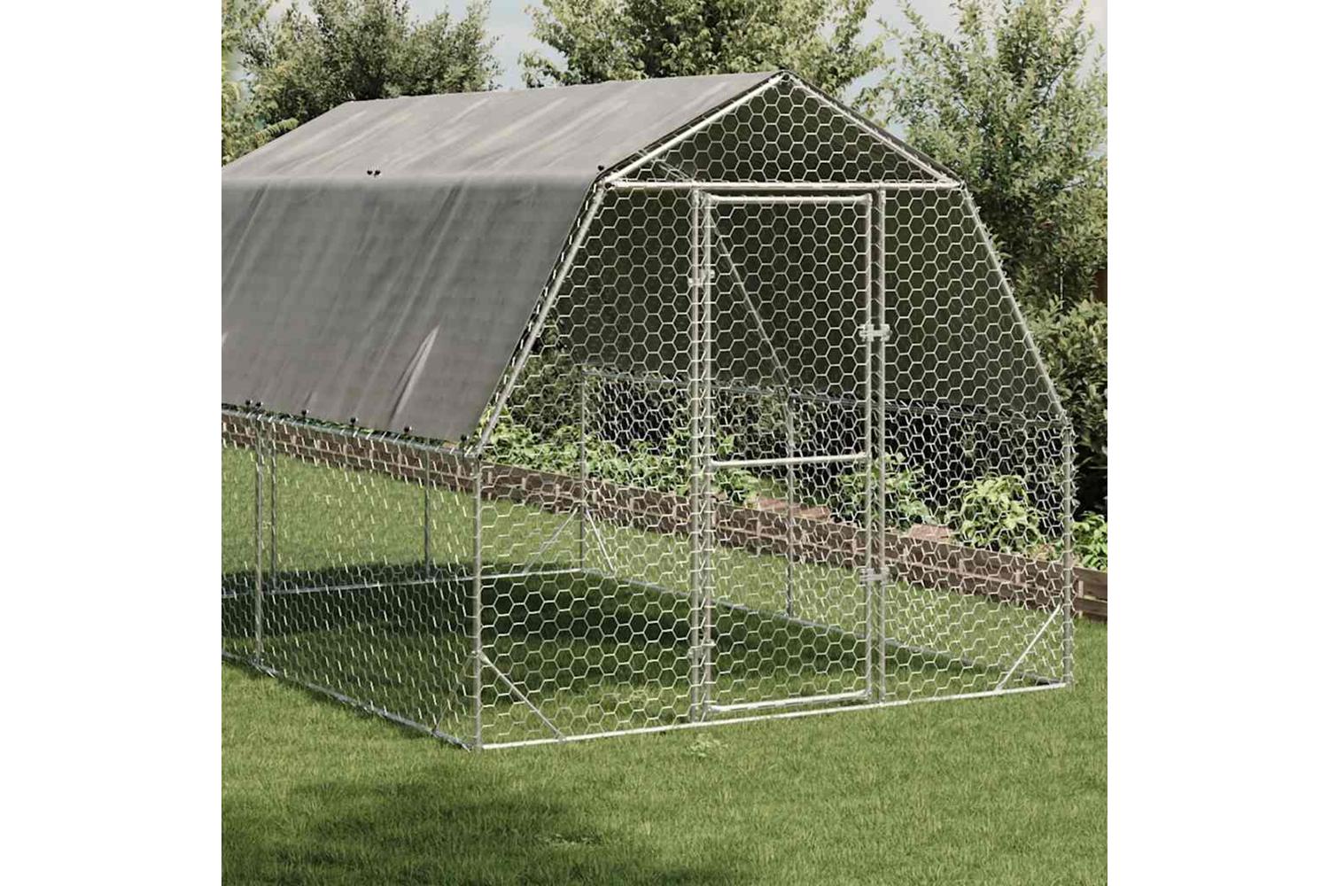 Vidaxl Chicken Run With Roof 25x4x225 M Galvanised Steel-2