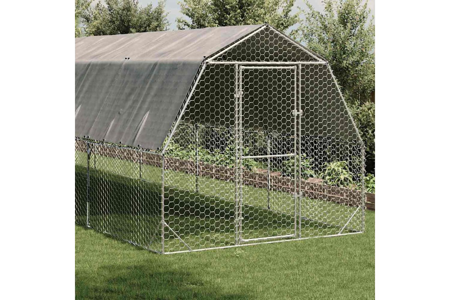 Vidaxl Chicken Run With Roof 25x8x225 M Galvanised Steel-2