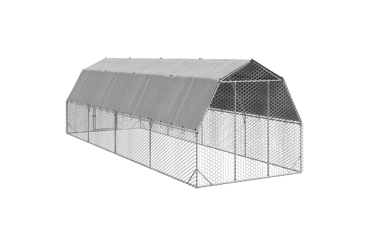 Vidaxl Chicken Run With Roof 25x8x225 M Galvanised Steel-5