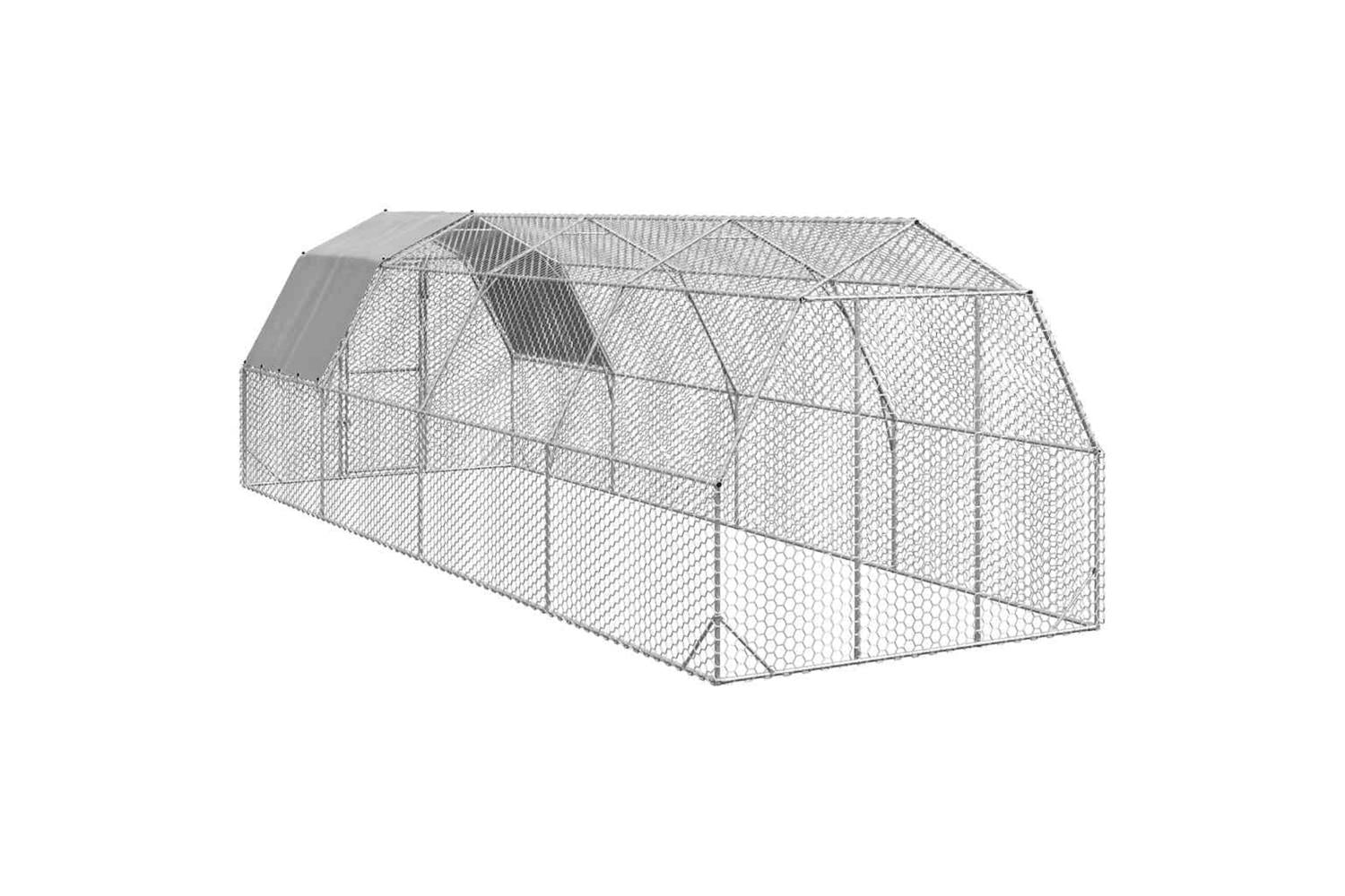 Vidaxl Chicken Run With Roof 25x8x225 M Galvanised Steel-5