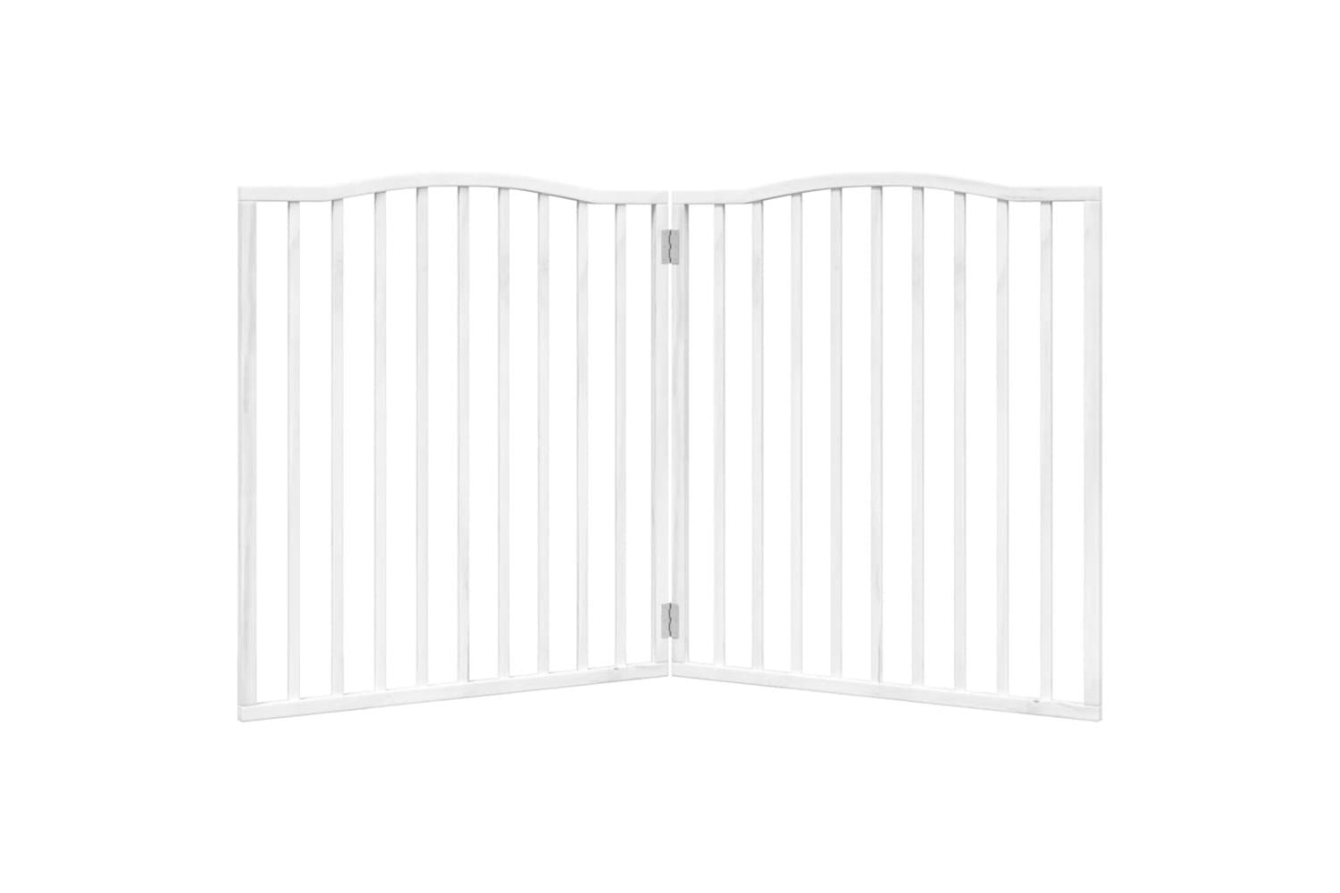 Vidaxl Dog Gate Foldable 2 Panels White 160 Cm Poplar Wood-4