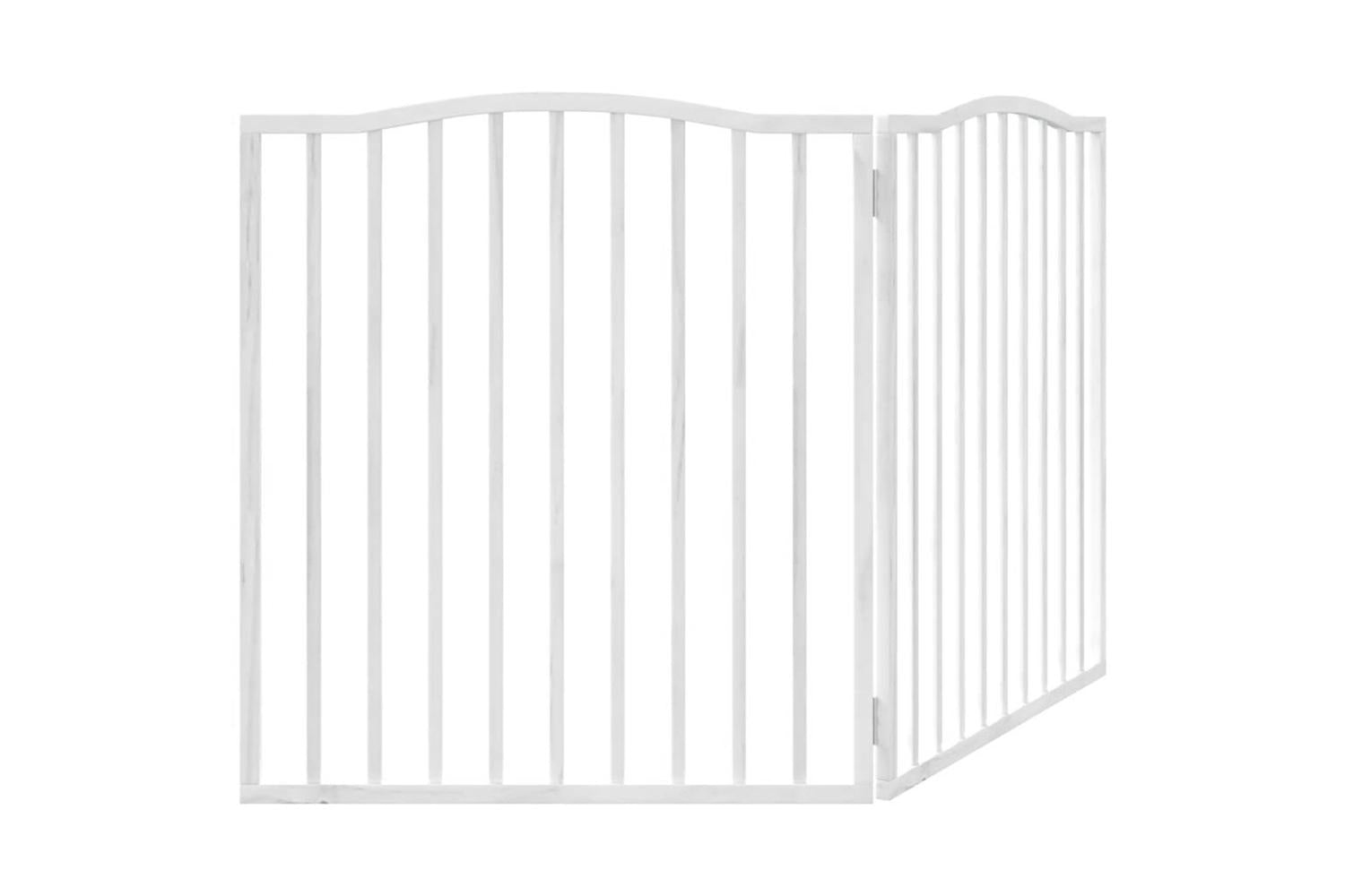 Vidaxl Dog Gate Foldable 2 Panels White 160 Cm Poplar Wood-6