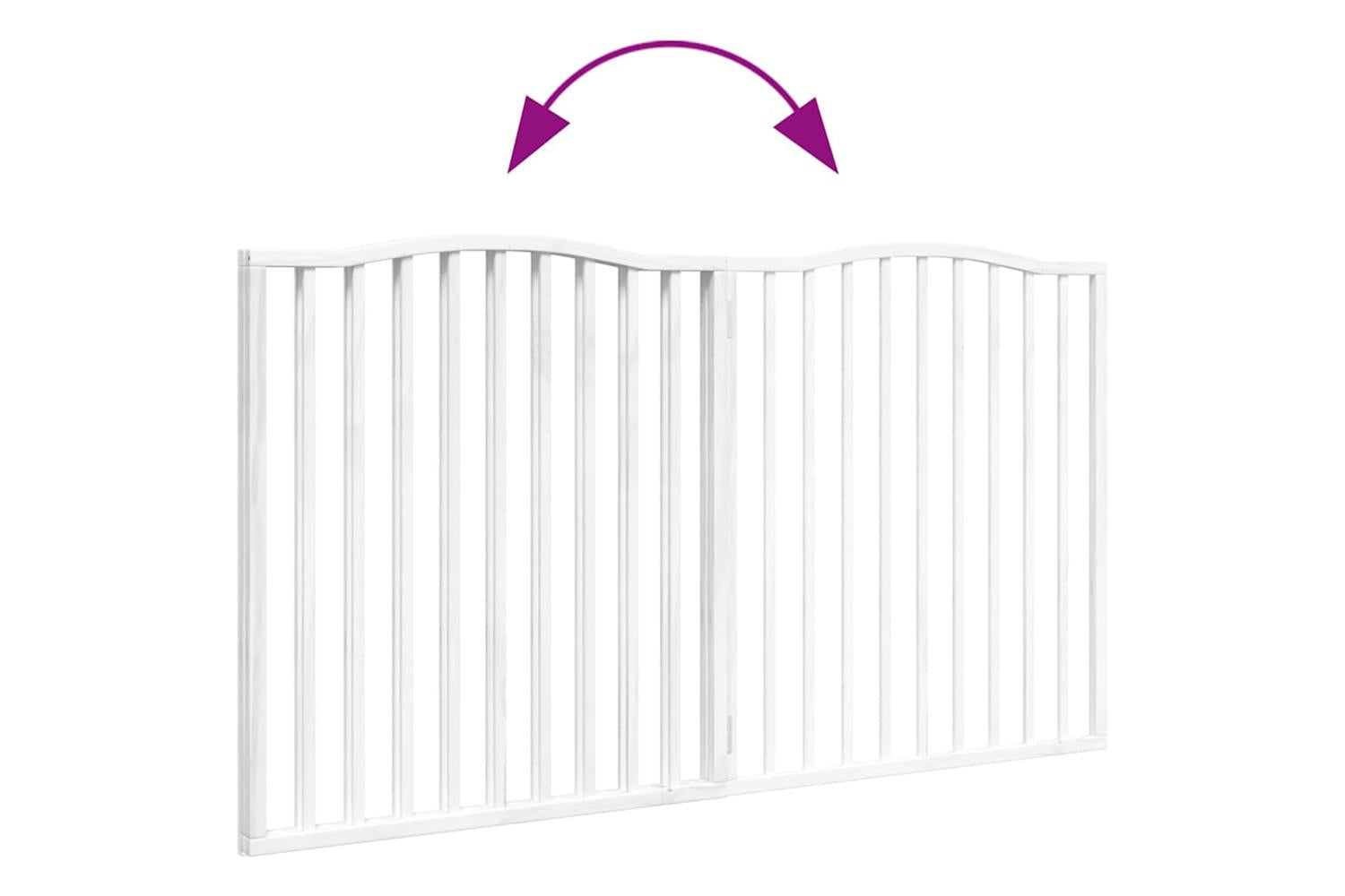 Vidaxl Dog Gate Foldable 2 Panels White 160 Cm Poplar Wood-7