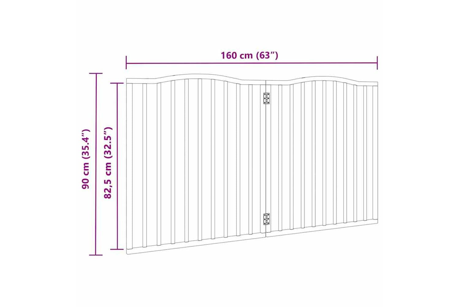 Vidaxl Dog Gate Foldable 2 Panels White 160 Cm Poplar Wood-9