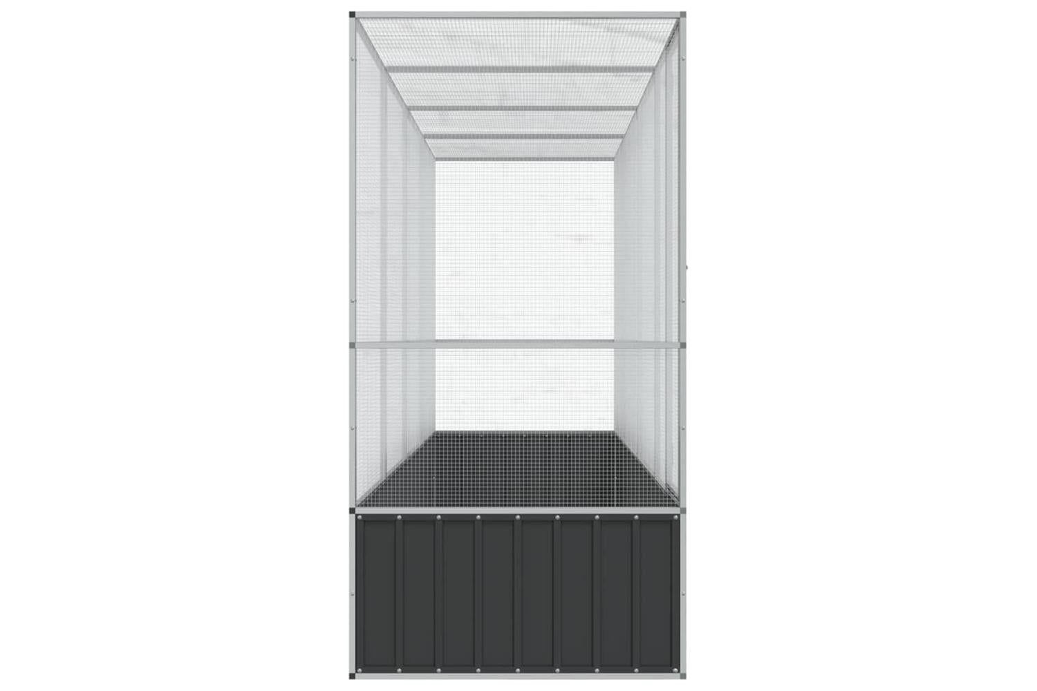Vidaxl Aviary With Extension Silver 4185x107x212 Cm Steel-4