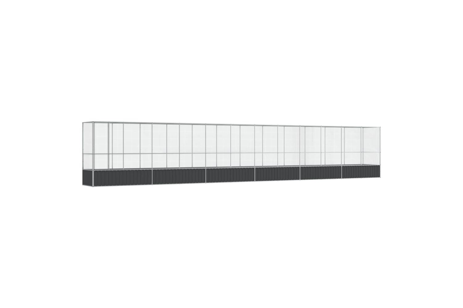 Vidaxl Aviary With Extension Silver 12505x107x212 Cm Steel-2