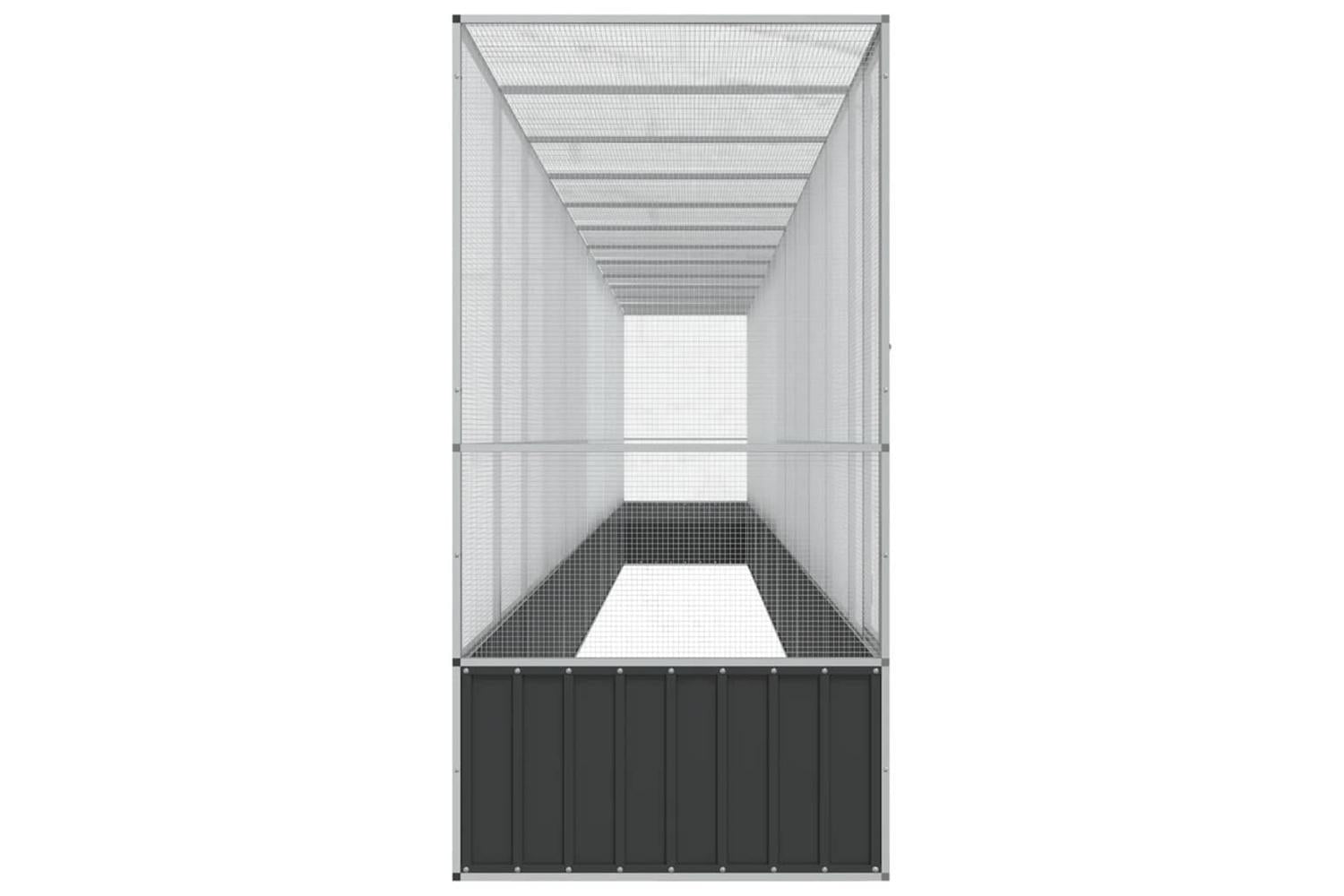 Vidaxl Aviary With Extension Silver 12505x107x212 Cm Steel-4