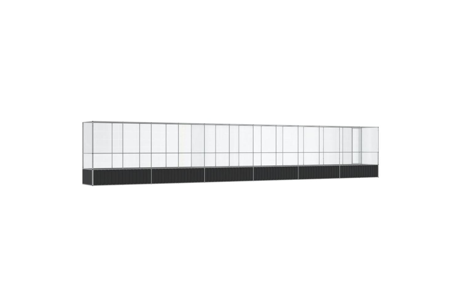 Vidaxl Aviary With Extension Silver 12505x107x212 Cm Steel-5
