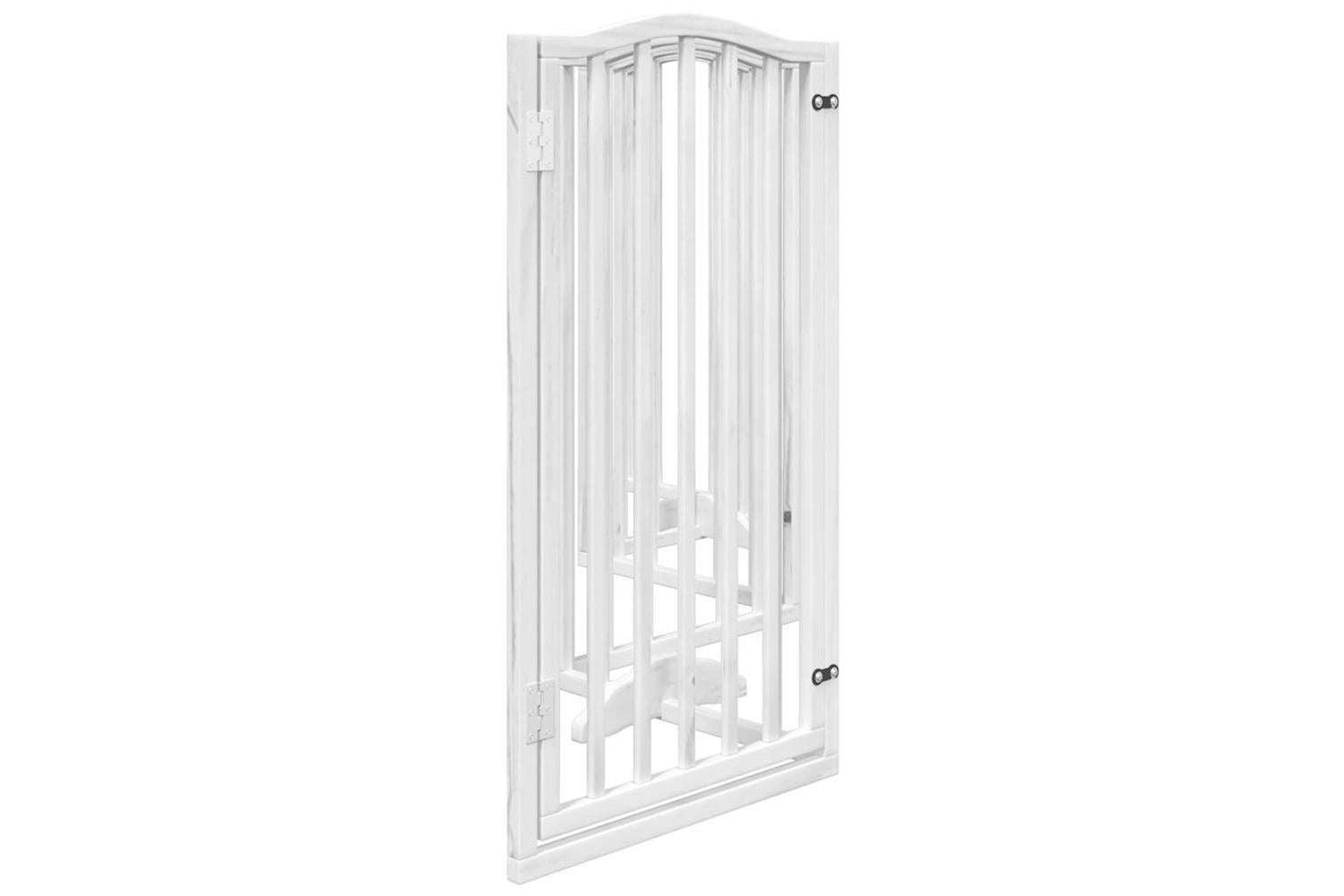 Vidaxl Dog Gate With Door Foldable 6 Panels White 300 Cmpoplar Wood-5