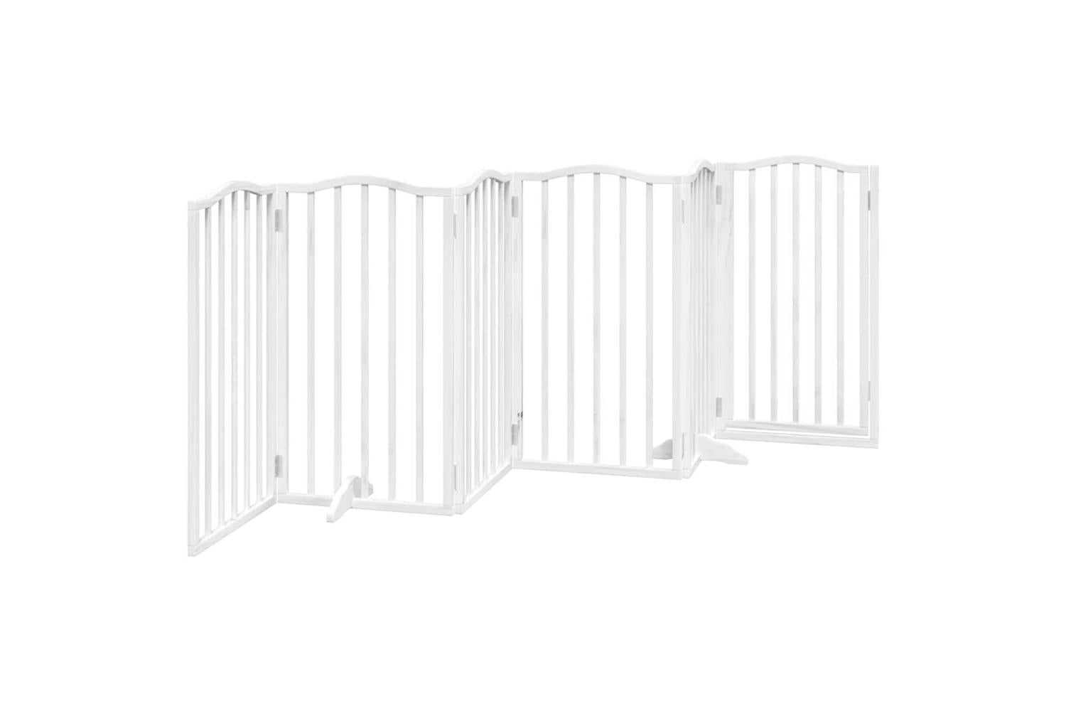 Vidaxl Dog Gate With Door Foldable 6 Panels White 300 Cmpoplar Wood-6