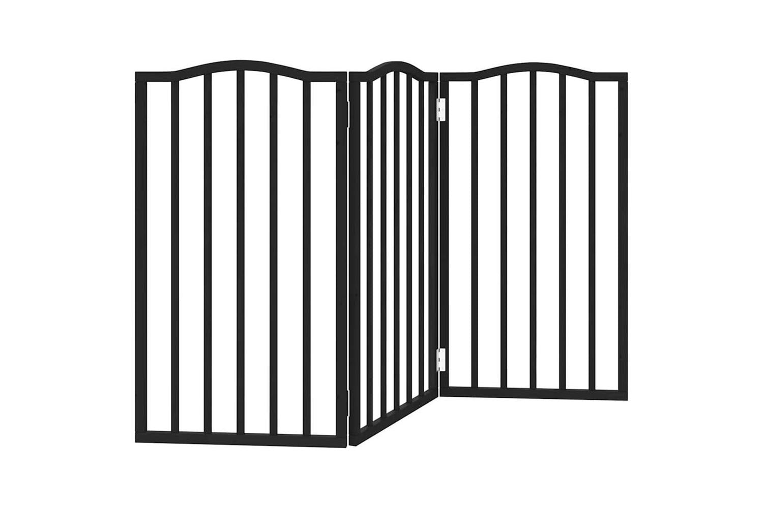 Vidaxl Dog Gate Foldable 3 Panels Black 150 Cmpoplar Wood-6