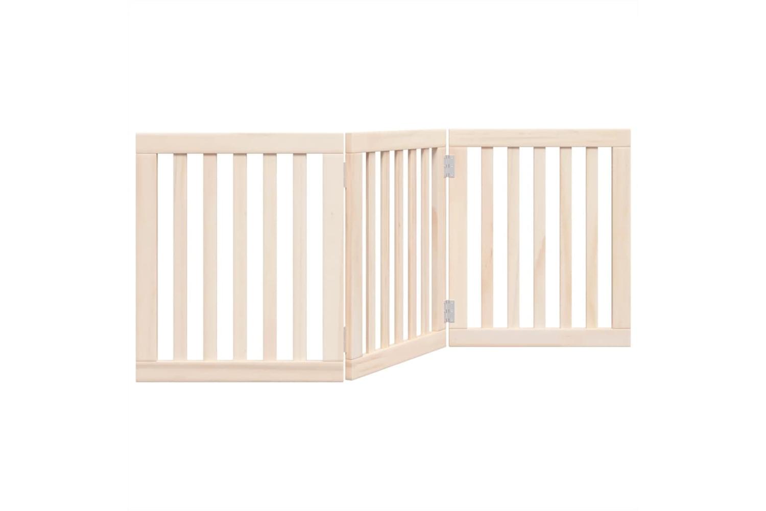 Vidaxl Dog Gate Foldable 3 Panels 150 Cm Poplar Wood-2