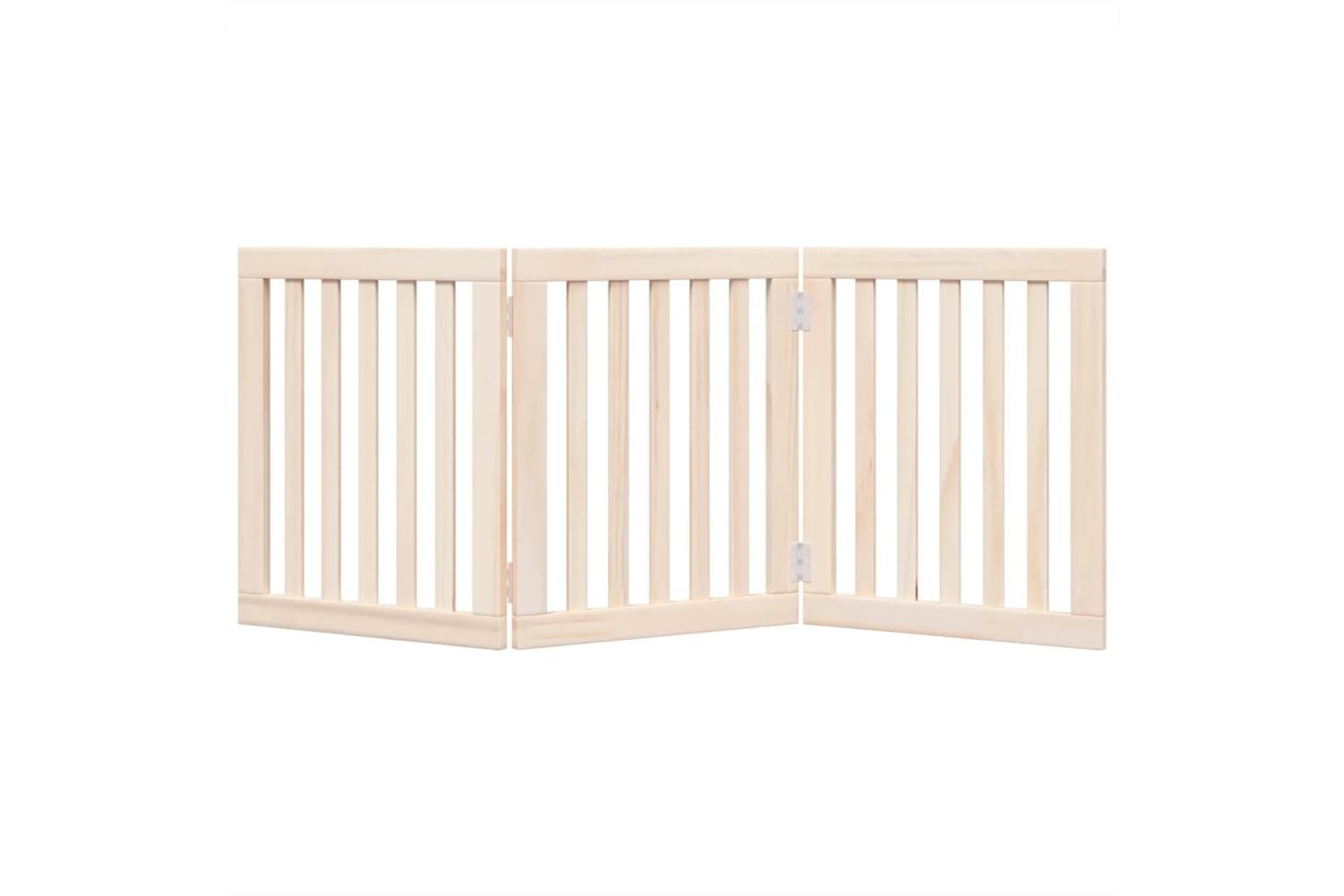 Vidaxl Dog Gate Foldable 3 Panels 150 Cm Poplar Wood-4