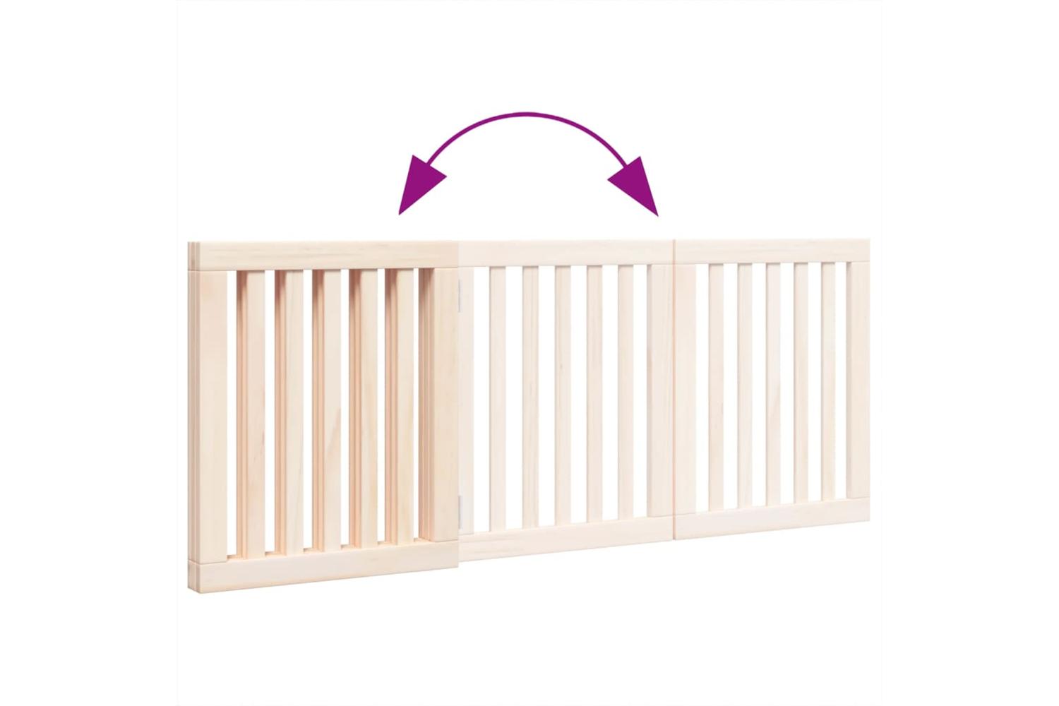 Vidaxl Dog Gate Foldable 3 Panels 150 Cm Poplar Wood-7