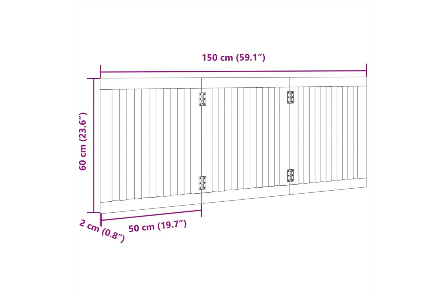 Vidaxl Dog Gate Foldable 3 Panels 150 Cm Poplar Wood-9