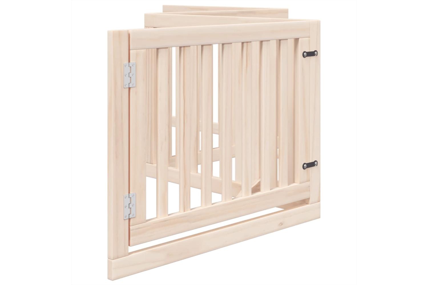 Vidaxl Dog Gate With Door Foldable 4 Panels 320 Cm Poplar Wood-5