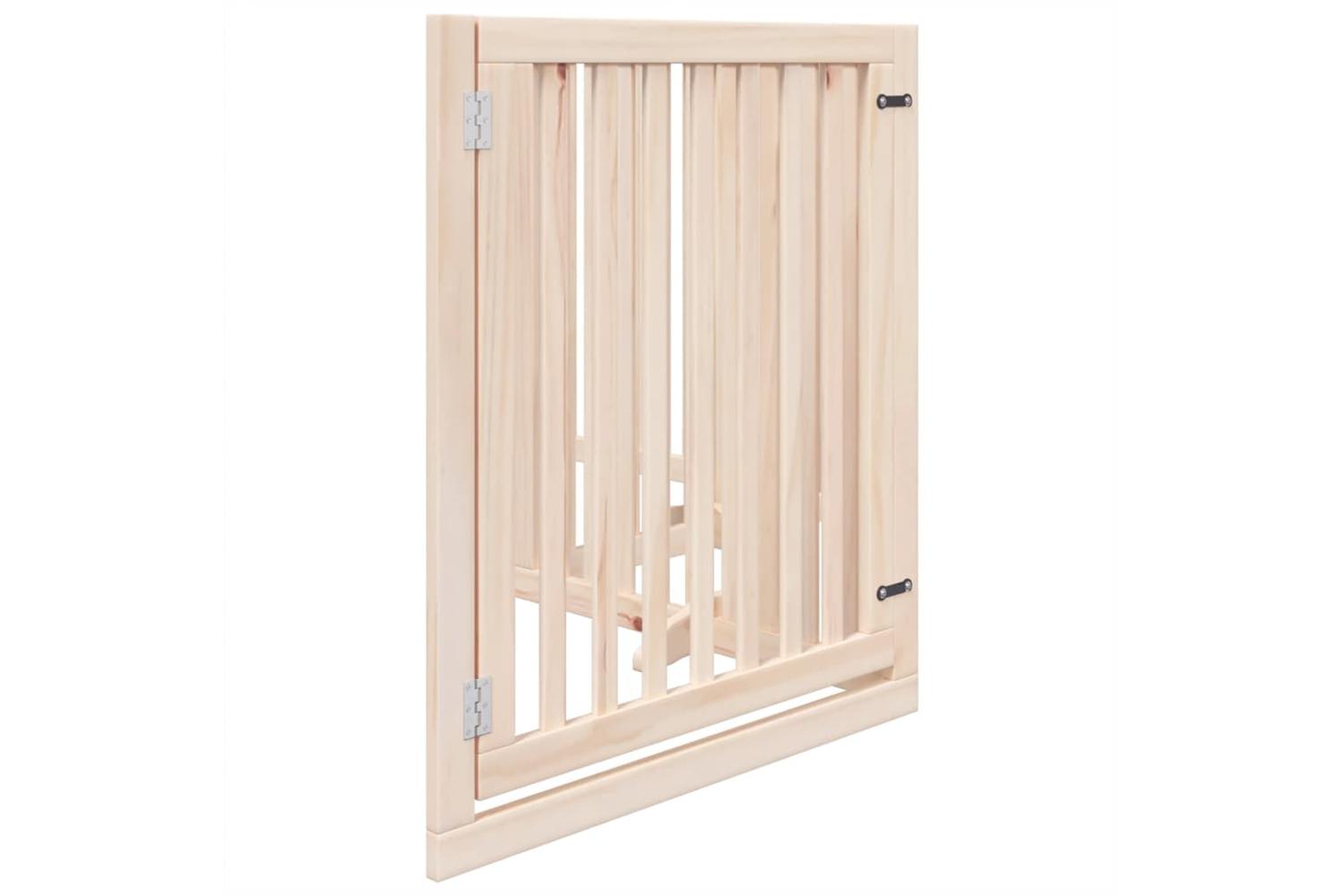 Vidaxl Dog Gate With Door Foldable 4 Panels 320 Cm Poplar Wood-5