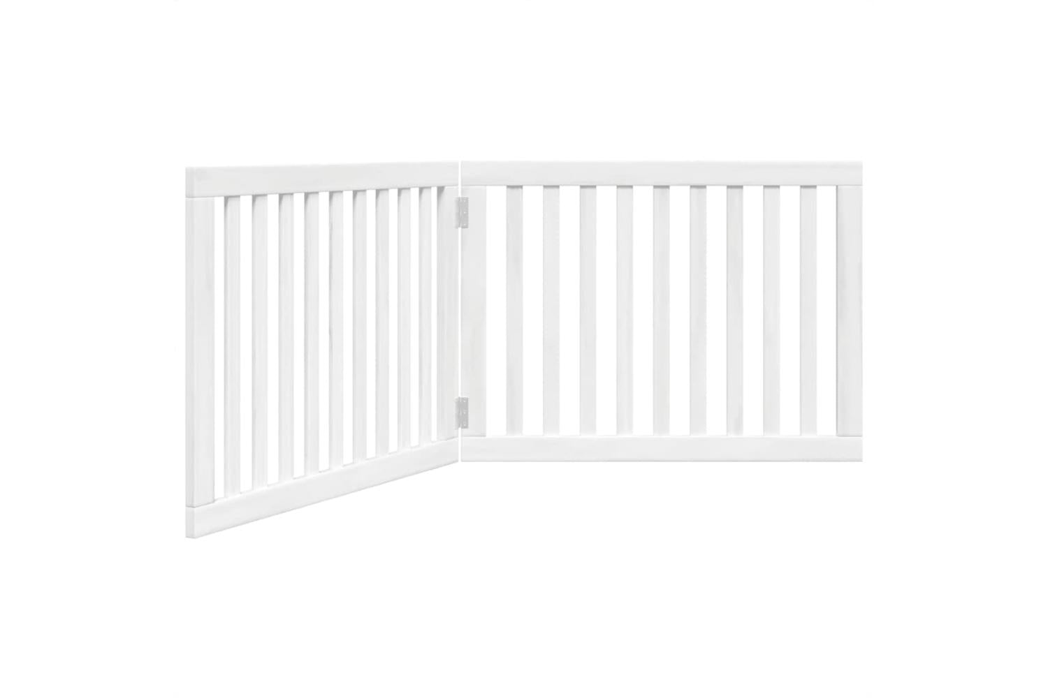 Vidaxl Dog Gate Foldable 2 Panels White 160 Cm Poplar Wood-2
