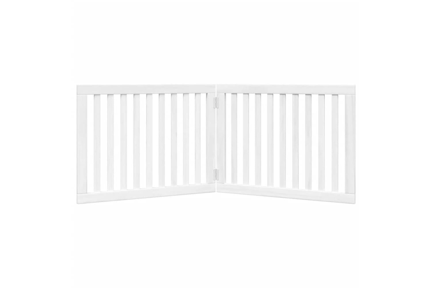Vidaxl Dog Gate Foldable 2 Panels White 160 Cm Poplar Wood-4