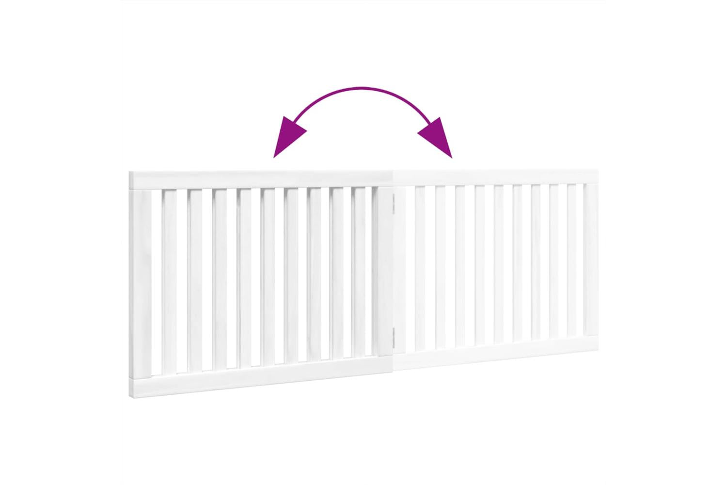 Vidaxl Dog Gate Foldable 2 Panels White 160 Cm Poplar Wood-7