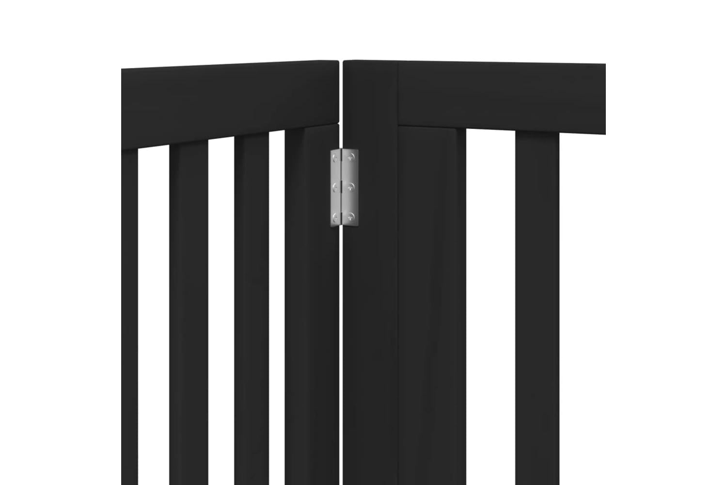 Vidaxl Dog Gate With Door Foldable 4 Panels Black 320 Cm Poplar Wood-8