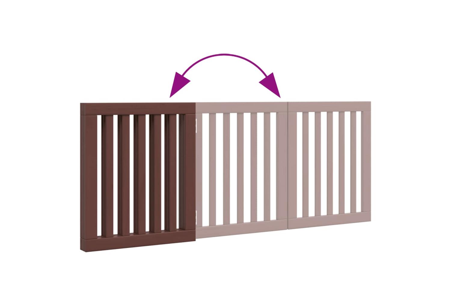 Vidaxl Dog Gate Foldable 3 Panels Brown 150 Cm Poplar Wood-7