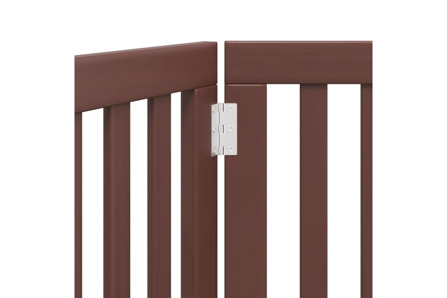 Vidaxl Dog Gate Foldable 3 Panels Brown 150 Cm Poplar Wood-8