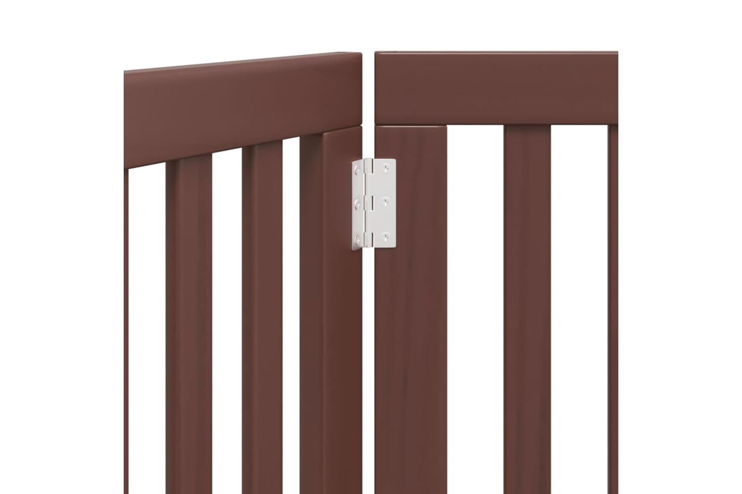 Vidaxl Dog Gate Foldable 3 Panels Brown 150 Cm Poplar Wood-8