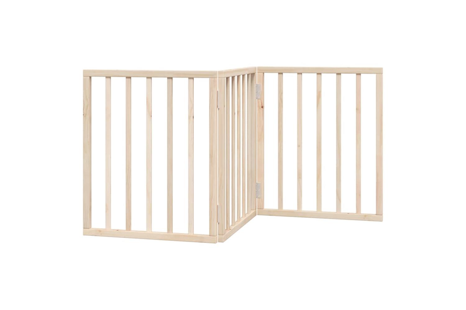 Vidaxl Dog Gate Foldable 3 Panels 150 Cm Poplar Wood-2