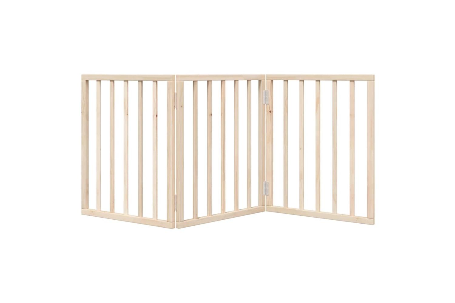 Vidaxl Dog Gate Foldable 3 Panels 150 Cm Poplar Wood-4