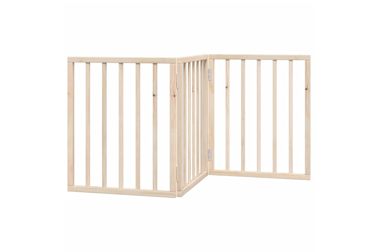 Vidaxl Dog Gate Foldable 3 Panels 150 Cm Poplar Wood-5