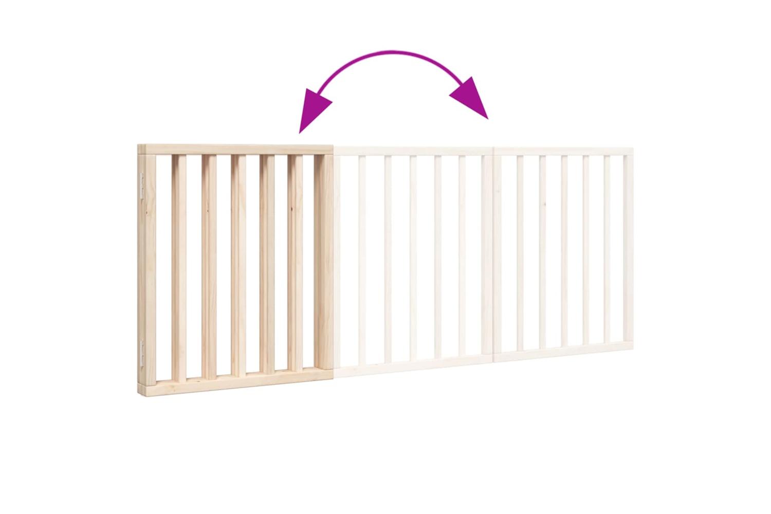 Vidaxl Dog Gate Foldable 3 Panels 150 Cm Poplar Wood-6
